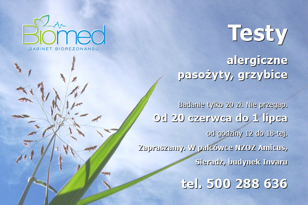 Diagnostyka alergii, pasożytów i grzybicy Sieradz